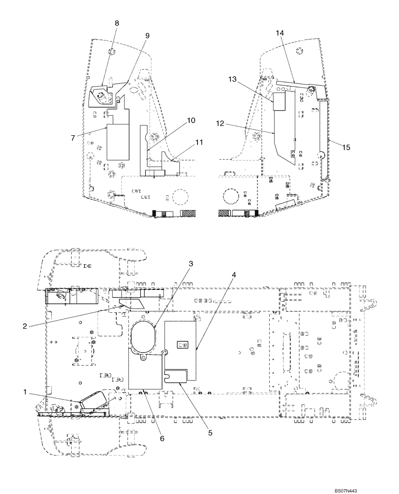 Схема запчастей Case 410 - (09-62) - NOISE CONTROL (09) - CHASSIS