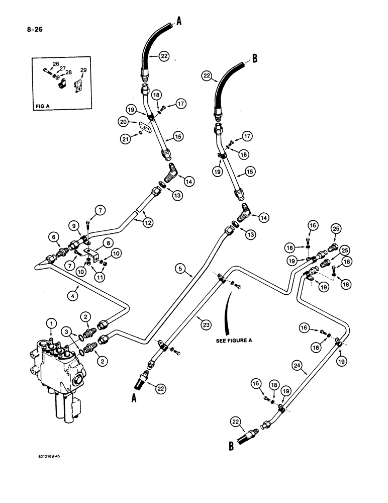 Схема запчастей Case W11B - (8-026) - LOADER AUXILIARY HYDRAULIC CIRCUIT (08) - HYDRAULICS