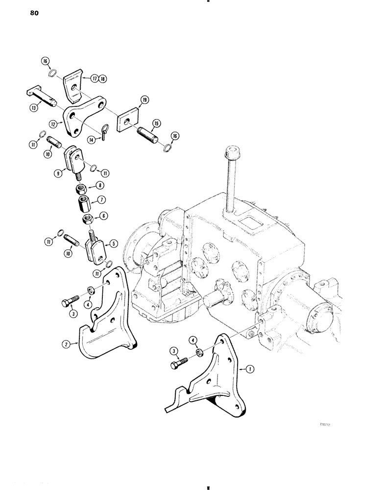 Схема запчастей Case 35 - (080) - BACKHOE MOUNTING PARTS, 850B ONLY 