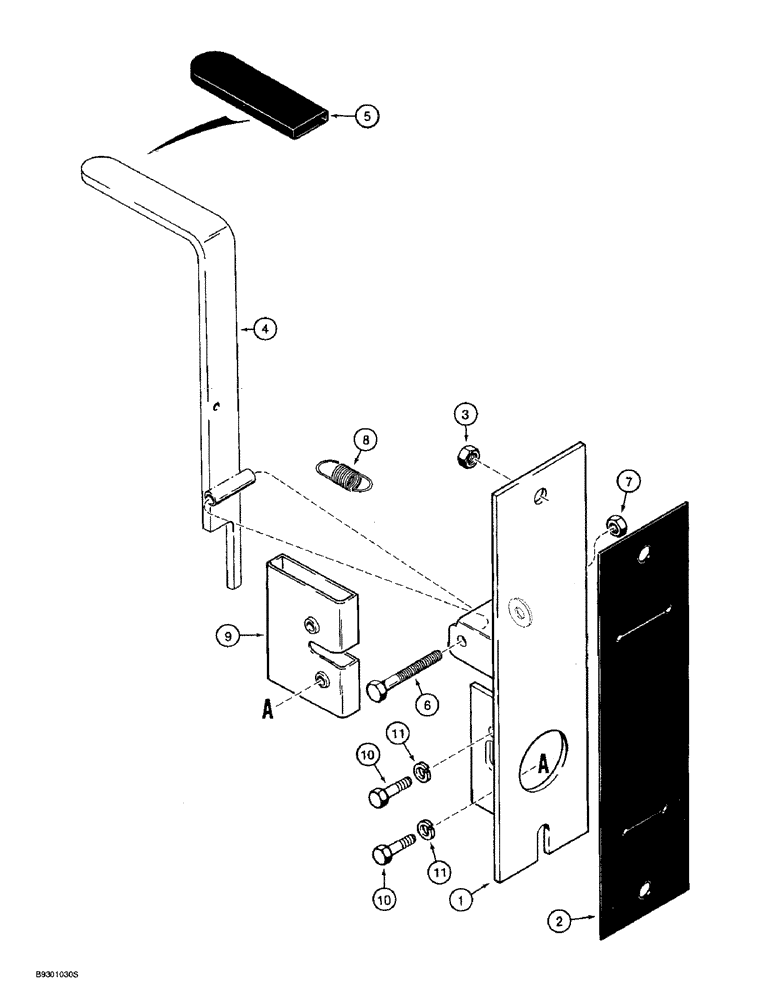 Схема запчастей Case 721B - (9-076) - ROTARY WINDOW LOCK (09) - CHASSIS/ATTACHMENTS