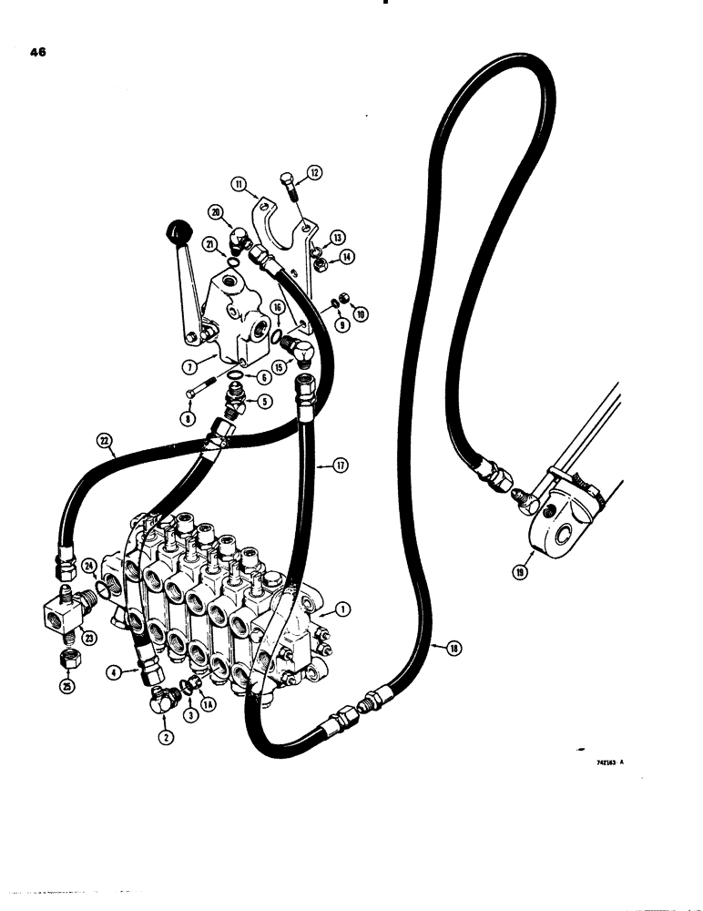 Схема запчастей Case 26C - (046) - BOOM LOCK HYDRAULIC CIRCUIT, BACKHOE SN. 5305201 AND AFTER 