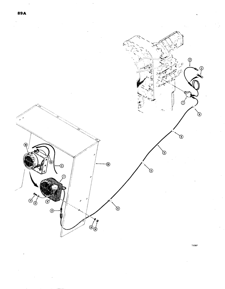 Схема запчастей Case W24B - (089A) - BACKUP ALARM (04) - ELECTRICAL SYSTEMS