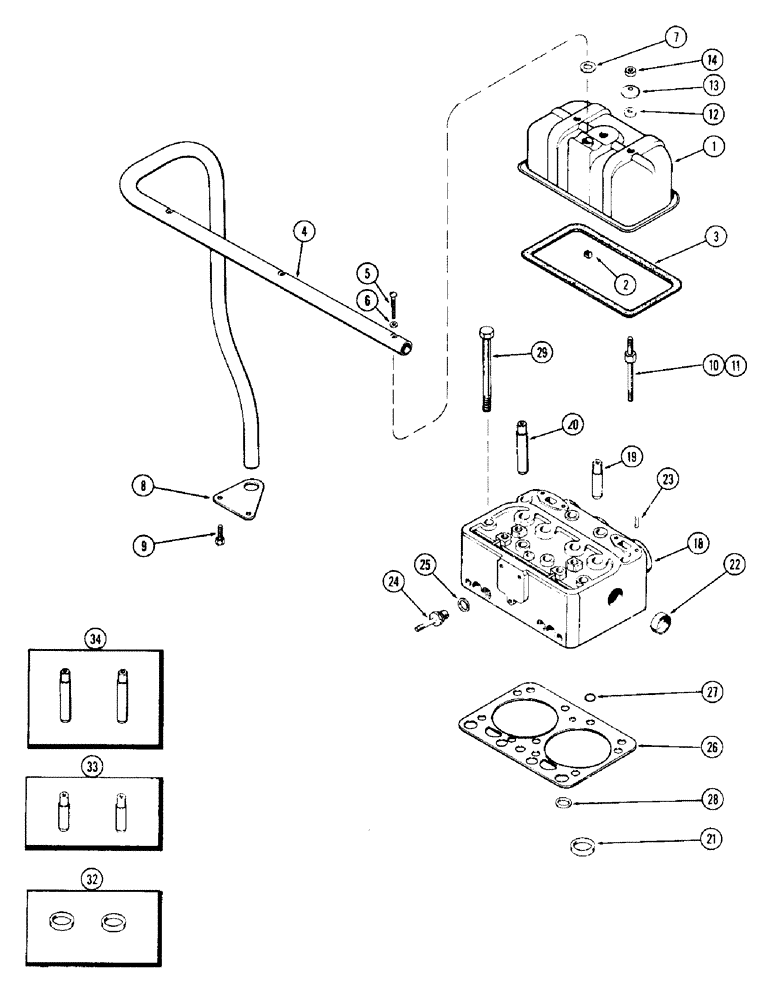 Схема запчастей Case W8C - (012) - CYLINDER HEAD AND COVER, (401) DIESEL ENGINE (02) - ENGINE