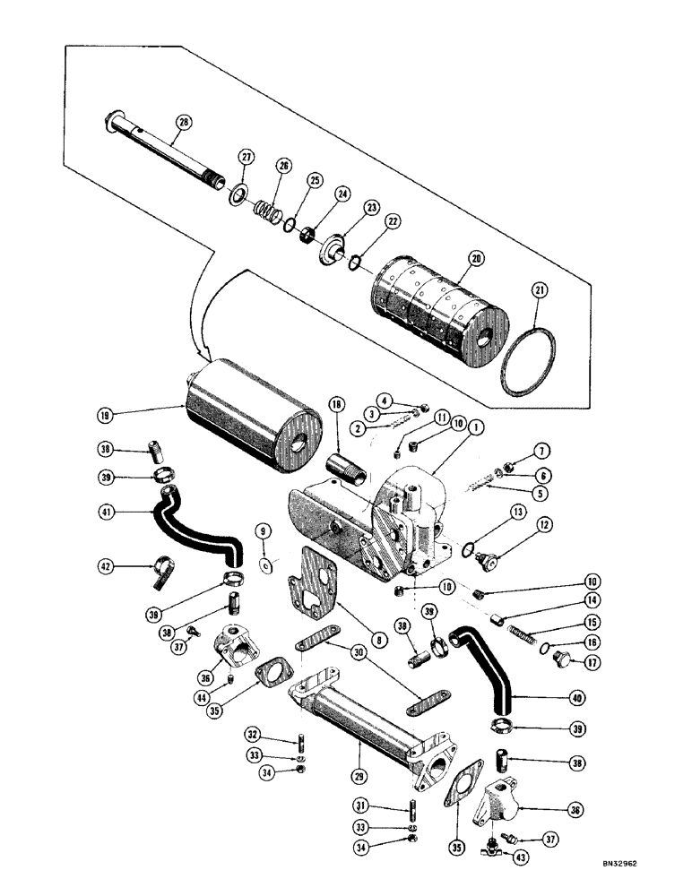 Схема запчастей Case 1000D - (058) - ENGINE LUBE OIL SYSTEM (01) - ENGINE