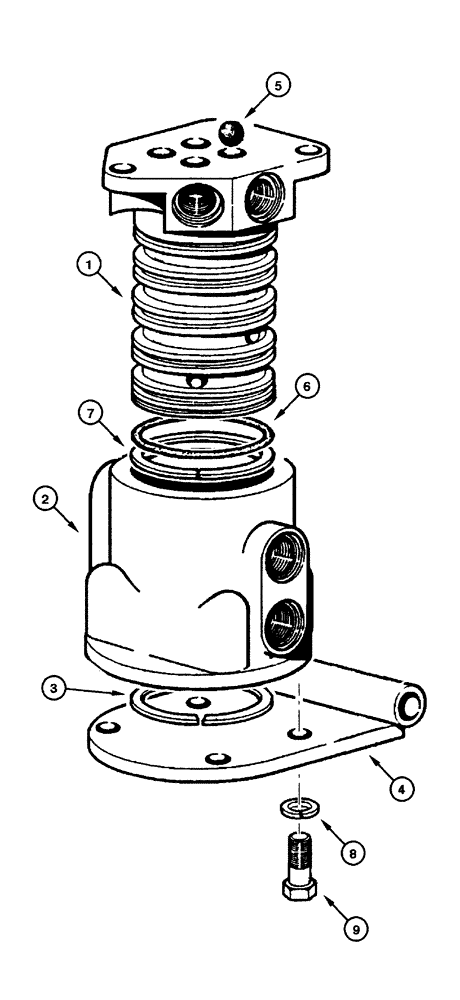 Схема запчастей Case 845 - (08.08[00]) - BLADE HYDRAULIC CIRCUIT - ROTATING DISTRIBUTOR (08) - HYDRAULICS