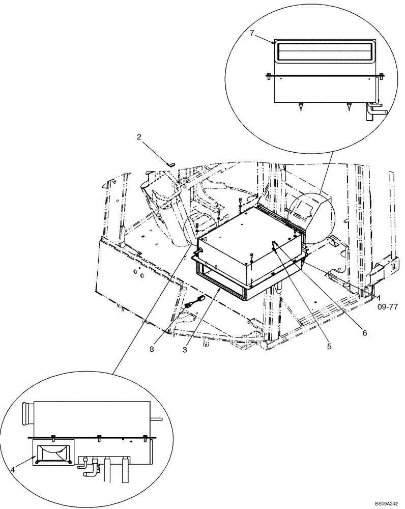 Схема запчастей Case 521E - (09-76) - HEATER - MOUNTING (09) - CHASSIS