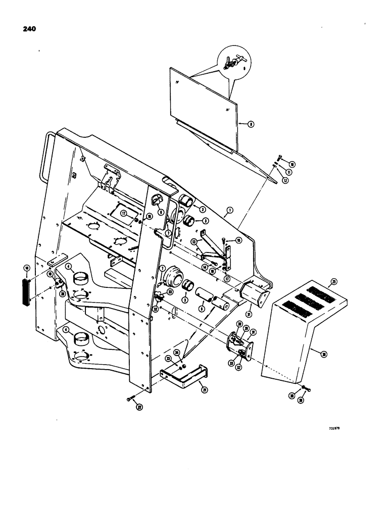 Схема запчастей Case W18 - (240) - FRONT FRAME AND FENDERS (09) - CHASSIS