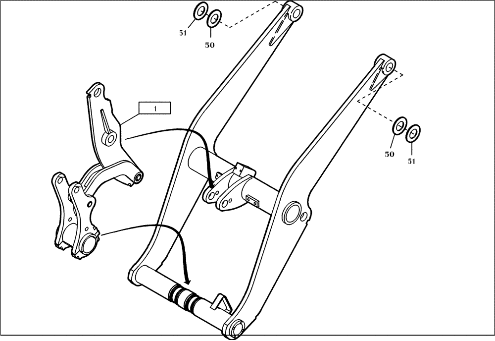 Схема запчастей Case 221D - (60.500[2942616000]) - LOADER ARM INSTALLATION (82) - FRONT LOADER & BUCKET