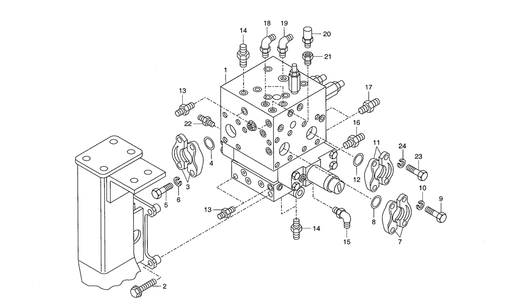 Схема запчастей Case 340 - (72A00000721[001]) - DUMPING SYSTEM - DISTRIBUTION VALVE (35) - HYDRAULIC SYSTEMS