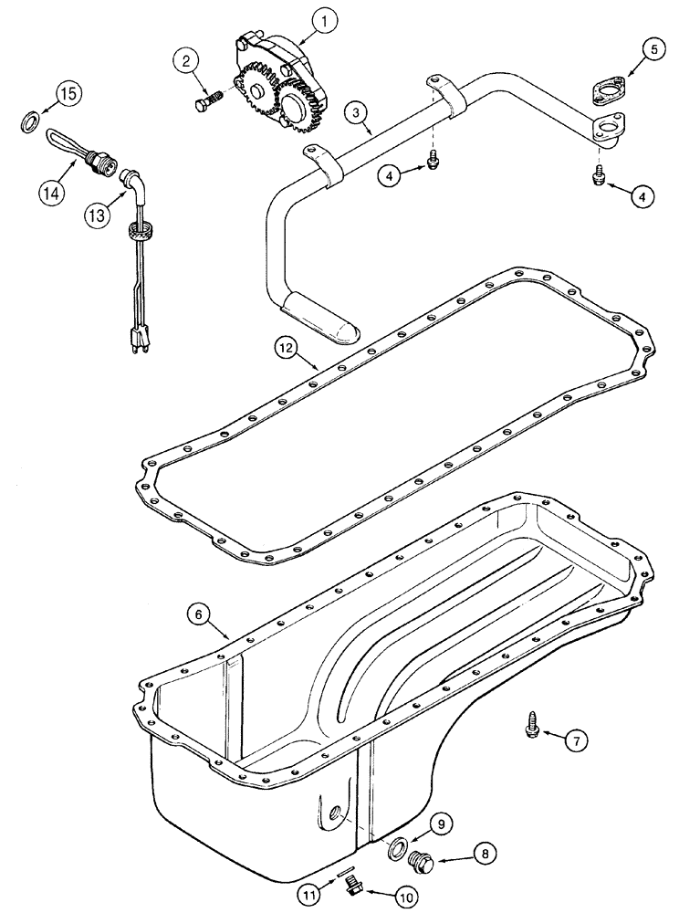 Схема запчастей Case 621D - (02-18) - OIL PUMP, PAN - HEATER, 6T-590 EMMISSIONS CERTIFIED ENGINE, ENGINE OIL HEATER (02) - ENGINE