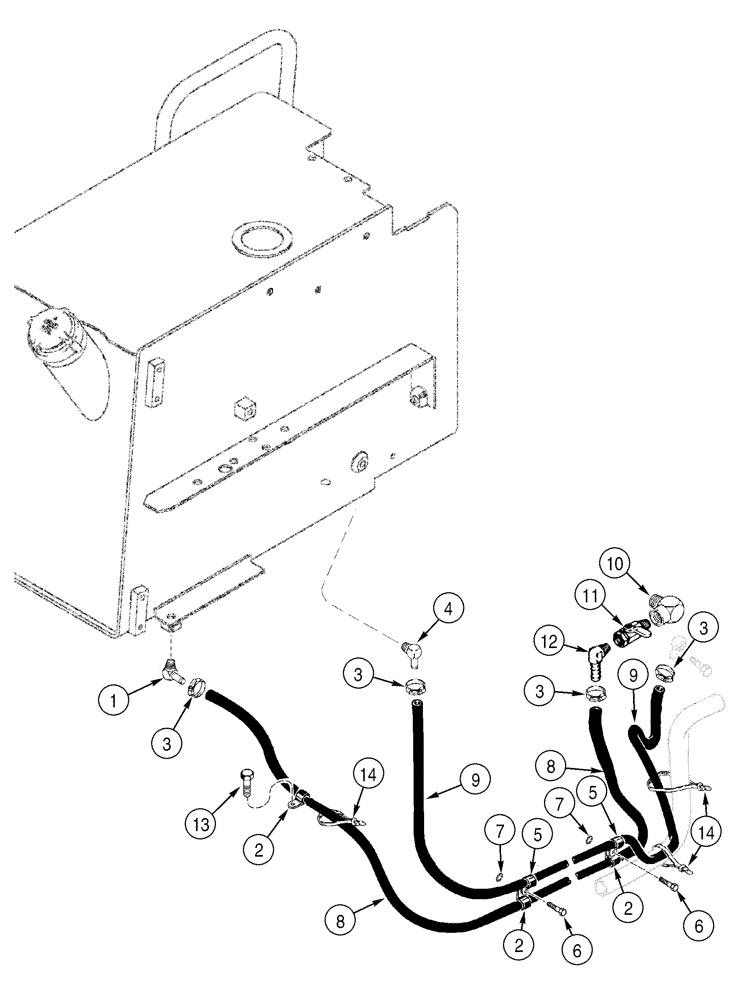 Схема запчастей Case 650H - (03-06) - FUEL LINES (03) - FUEL SYSTEM