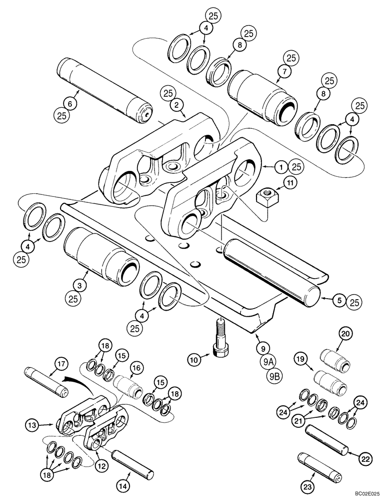 Схема запчастей Case 650K - (05-09) - TRACK CHAIN, SEALED (Jul 7 2003 8:57AM) (11) - TRACKS/STEERING