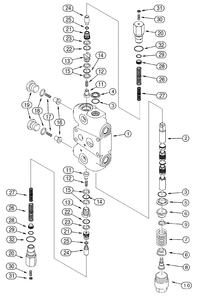 Схема запчастей Case 1150H - (08-25) - SECTION ASSEMBLY - RIPPER (08) - HYDRAULICS