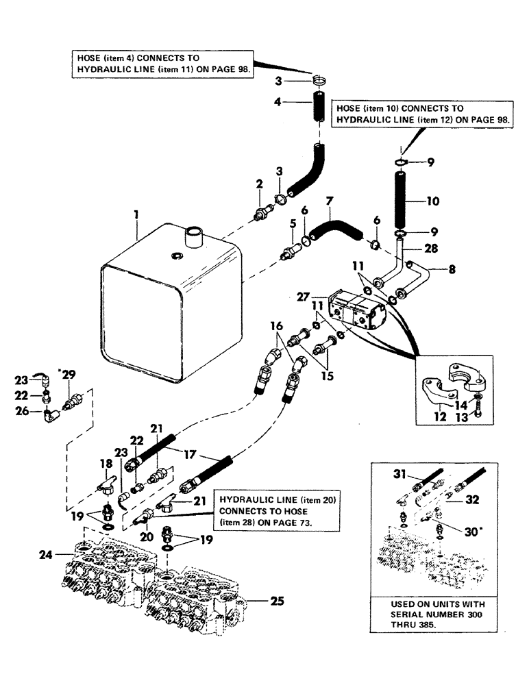 Схема запчастей Case 35EC - (096) - RESERVOIR TO PUMP TO MAIN VALVE HYDRAULICS (07) - HYDRAULIC SYSTEM