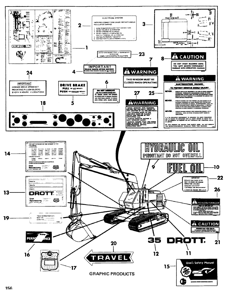 Схема запчастей Case 35EC - (156) - GRAPHIC PRODUCTS (05) - UPPERSTRUCTURE CHASSIS