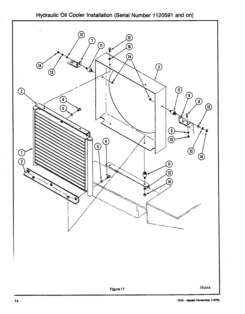 Схема запчастей Case DH5 - (034) - HYDRAULIC OIL COOLER INSTALLATION (SERIAL NUMBER 1120591 AND ON) (35) - HYDRAULIC SYSTEMS