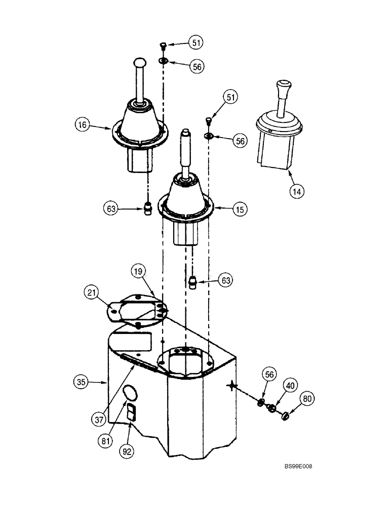 Схема запчастей Case 686G - (8-36) - CONTROLLER VALVES (08) - HYDRAULICS