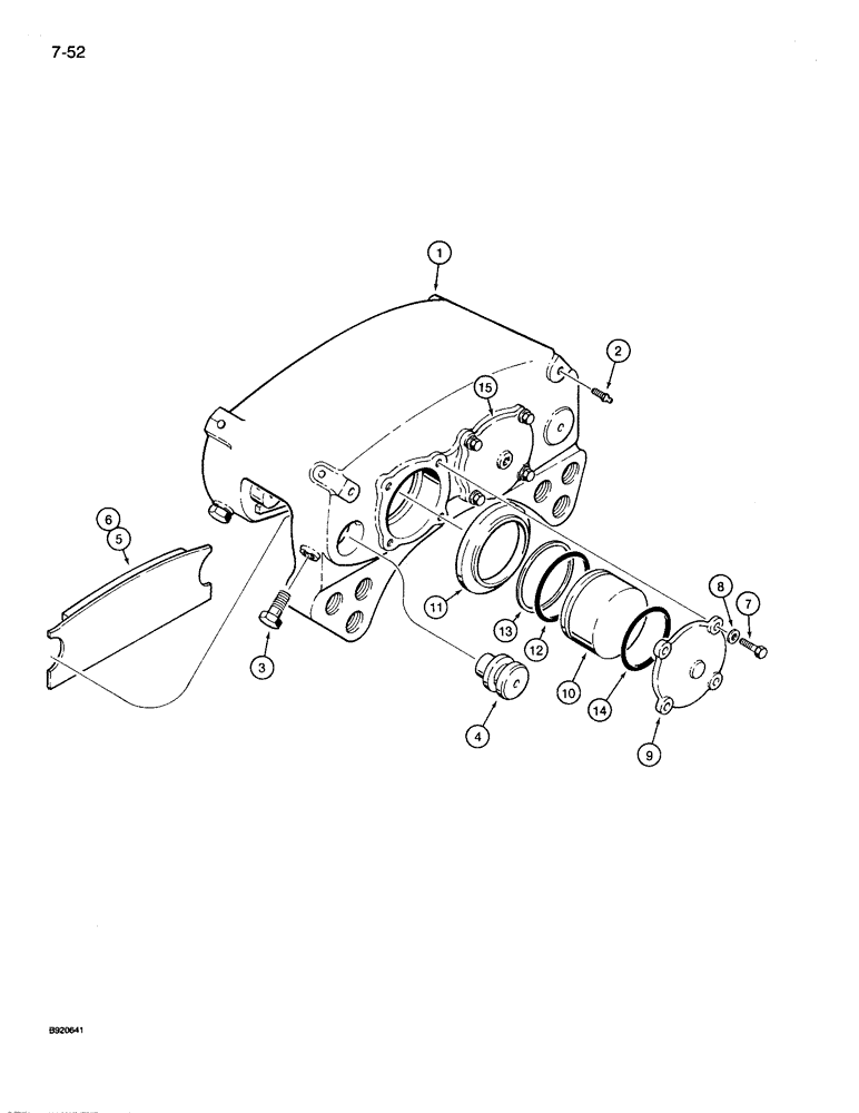 Схема запчастей Case 721 - (7-52) - BRAKE CALIPER - L129310, *P.I.N. JAK0022628 AND AFTER (07) - BRAKES