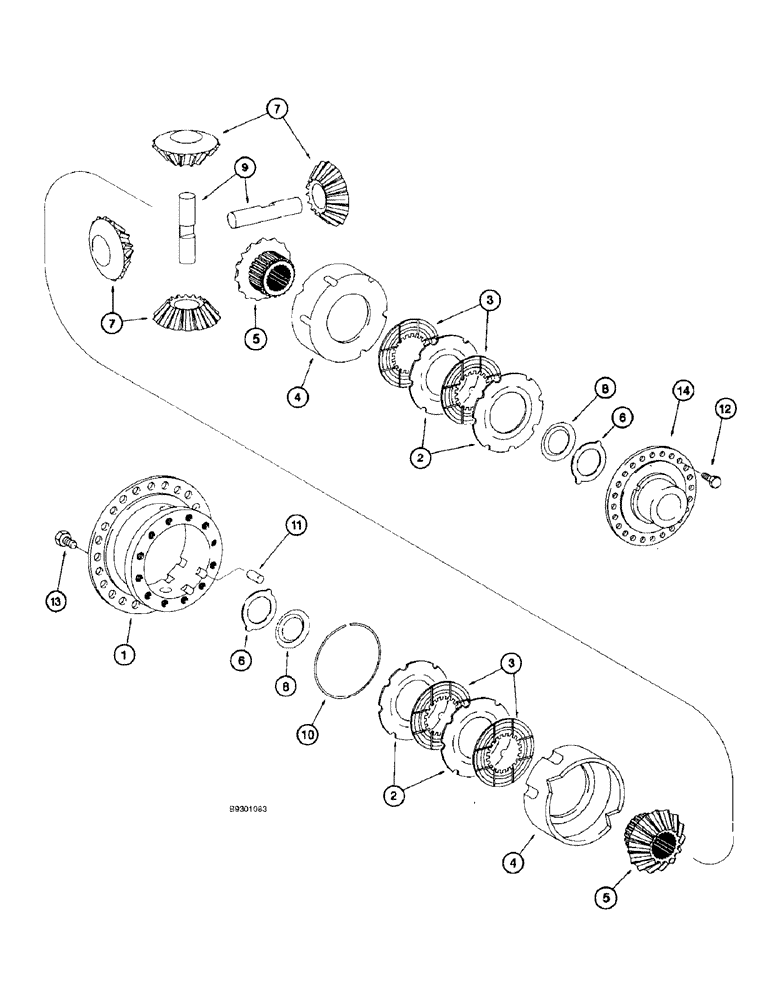 Схема запчастей Case 821B - (6-48) - FRONT AXLE DIFFERENTIAL, 107934A1 AND 231369A1 AXLES (06) - POWER TRAIN