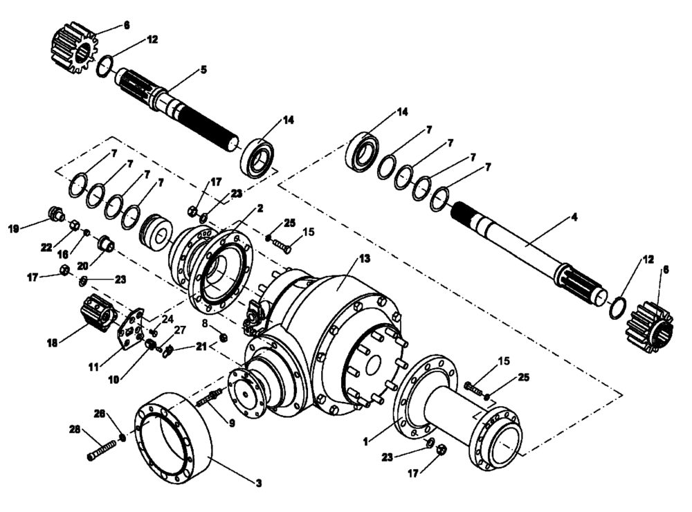 Схема запчастей Case PT240 - (27.124.02[01]) - REAR DIFFERENTIAL - LOCKING (27) - REAR AXLE SYSTEM