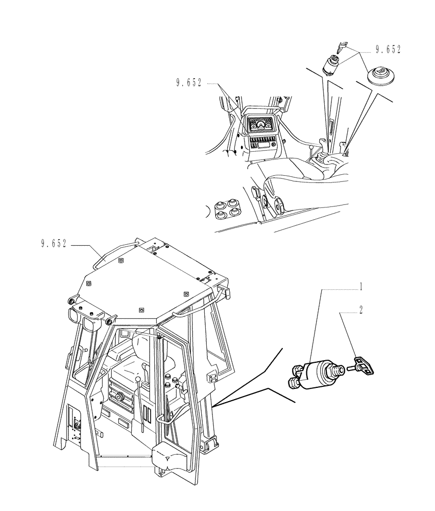 Схема запчастей Case 1850K - (6.712[01]) - ELECTRIC COMPONENTS - DASHBOARD Electrical System / Decals