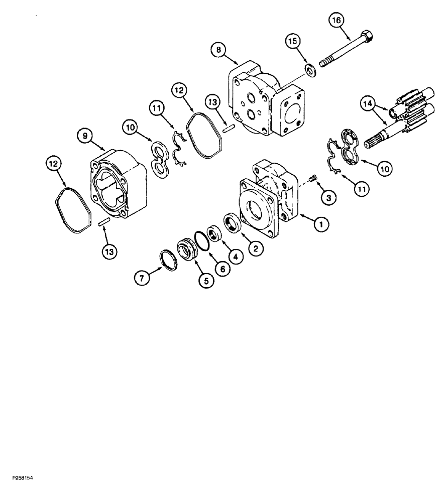 Схема запчастей Case 1150G - (8-010) - EQUIPMENT HYDRAULIC PUMP ASSEMBLY (07) - HYDRAULIC SYSTEM