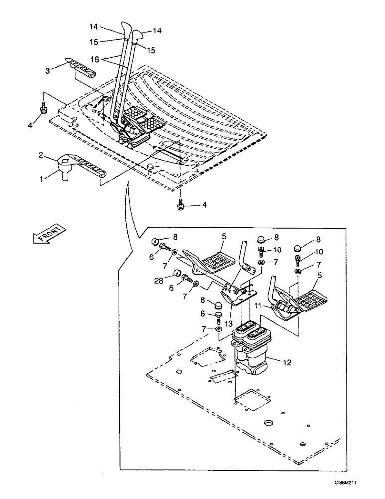 Схема запчастей Case 9007B - (9-26) - TRAVEL CONTROL - OPERATORS COMPARTMENT (09) - CHASSIS