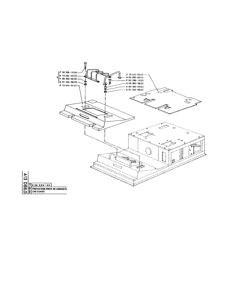 Схема запчастей Case 220 - (023) - CAB GUARD (12) - Chassis/Attachments