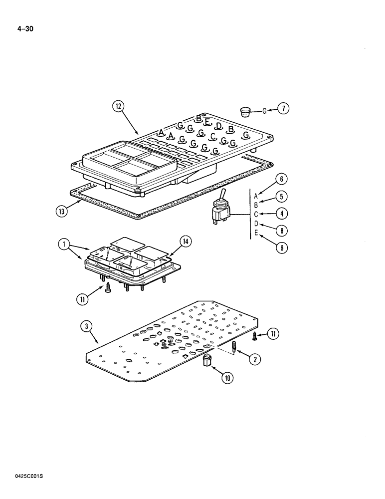 Схема запчастей Case 688 - (4-30) - ELECTRICAL CONTROL PANEL (04) - ELECTRICAL SYSTEMS