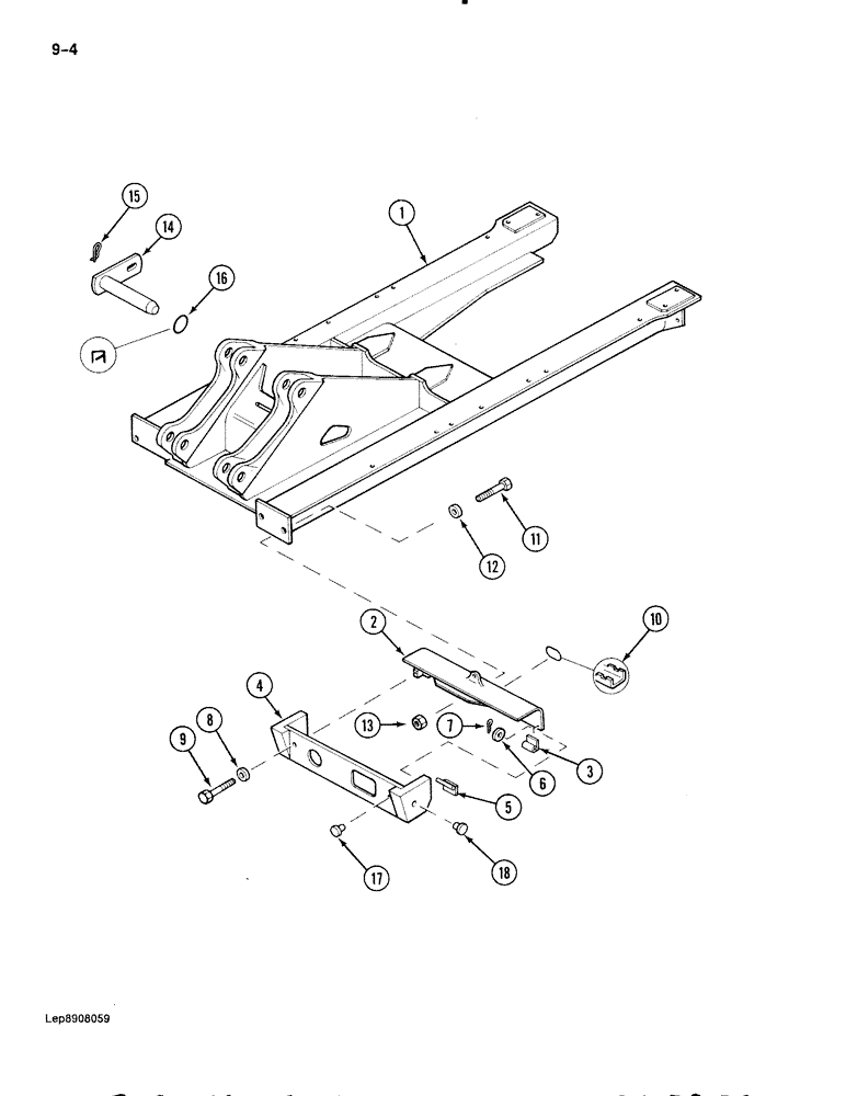 Схема запчастей Case 888 - (9-004) - TURNTABLE FRAME, P.I.N. FROM 74163 TO XXXXX (09) - CHASSIS