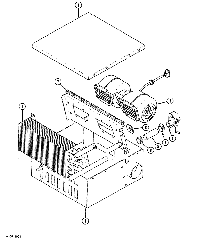 Схема запчастей Case 688 - (4-38) - CAB HEATER, KYSOR IF USED (04) - ELECTRICAL SYSTEMS