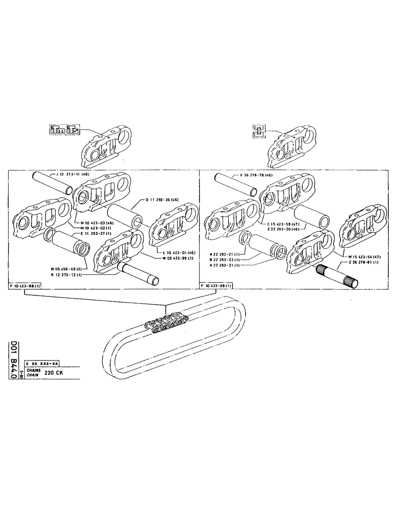 Схема запчастей Case 160CKS - (089) - CHAIN (04) - UNDERCARRIAGE