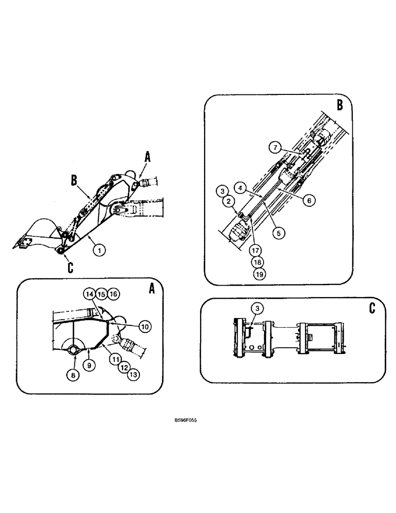 Схема запчастей Case 9060B - (9-074) - LUBRICATION FOR 8 FT. (2.5 M) ARM (09) - CHASSIS