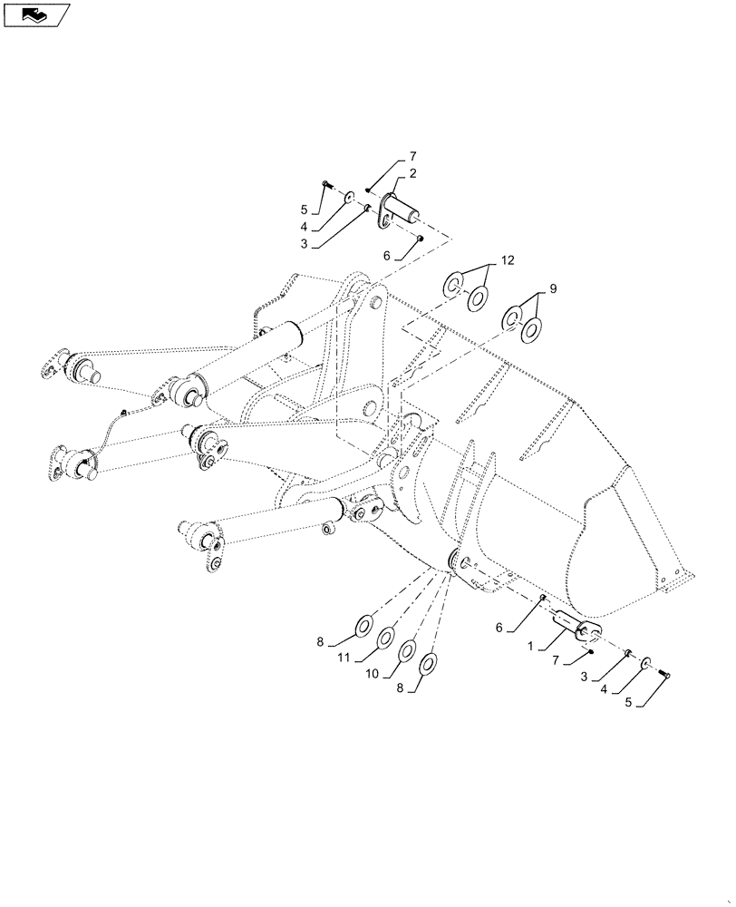 Схема запчастей Case 521F - (82.100.02[01]) - Z-BAR LIFT ARM PIN INSTALATION (EU) ONLY (82) - FRONT LOADER & BUCKET