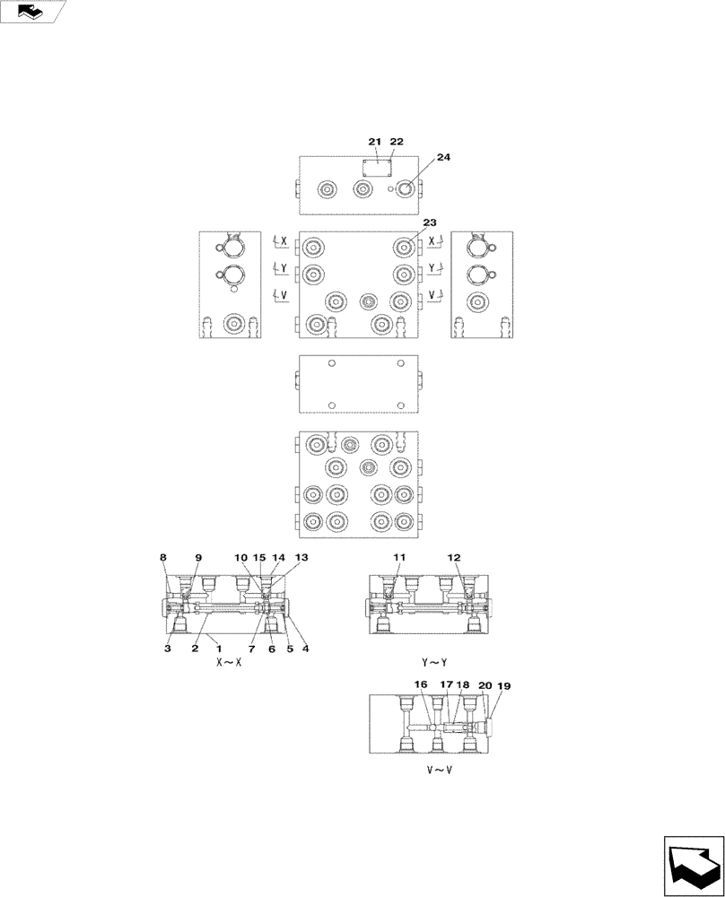 Схема запчастей Case CX235C SR - (35.350.11) - CUSHION VALVE (35) - HYDRAULIC SYSTEMS