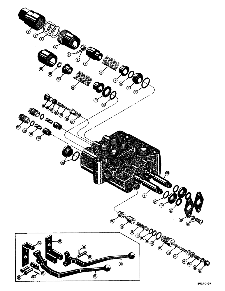 Схема запчастей Case 420B - (082) - D25398 HYDRAULIC CONTROL VALVE (07) - HYDRAULIC SYSTEM