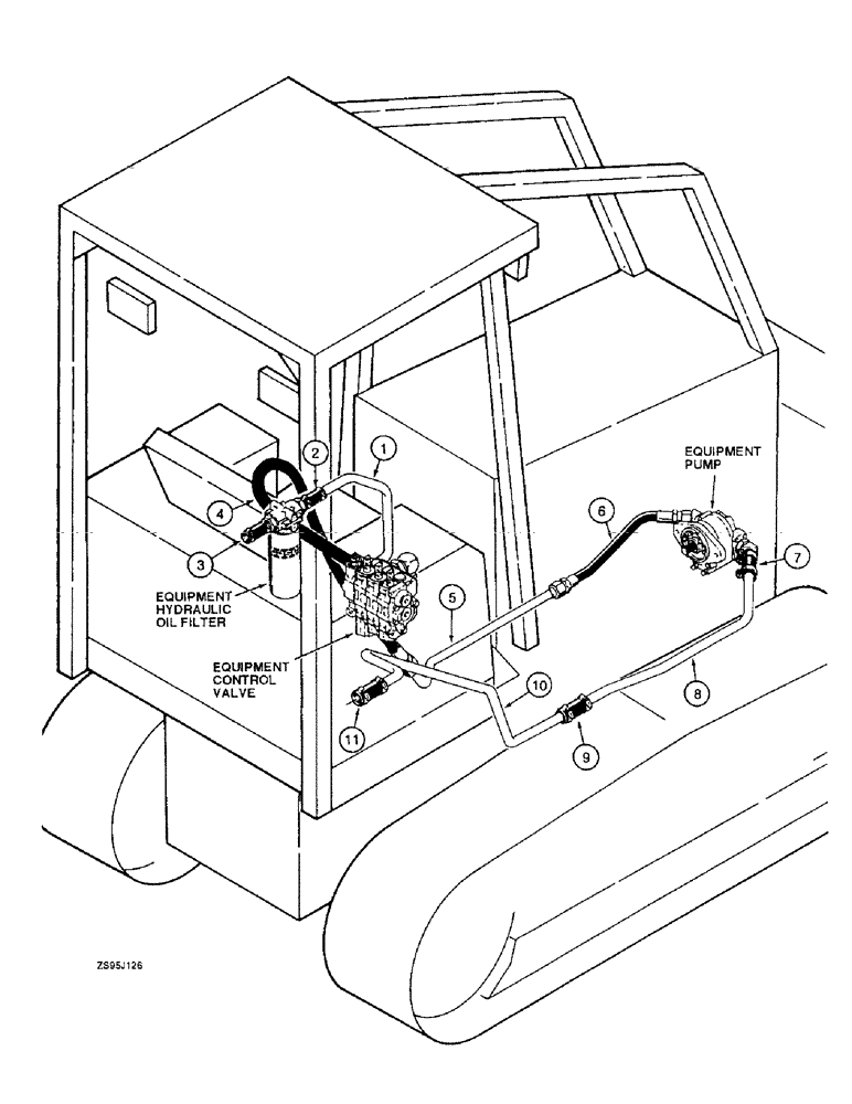 Схема запчастей Case 550E - (1-12) - PICTORIAL INDEX, EQUIPMENT HYDRAULIC CIRCUIT, SUPPLY AND RETURN LINES (00) - PICTORIAL INDEX