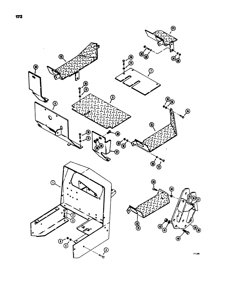 Схема запчастей Case 450 - (172) - COWL, FLOOR PLATES AND RELATED PARTS (05) - UPPERSTRUCTURE CHASSIS