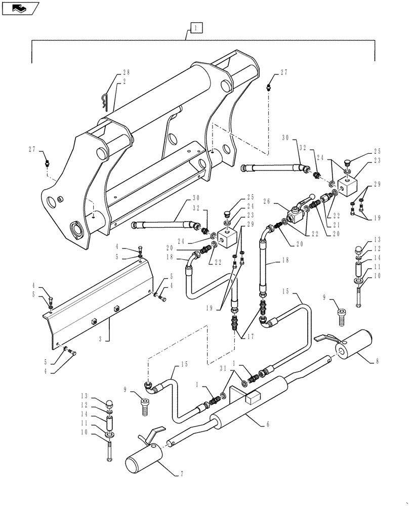 Схема запчастей Case 521F - (82.100.04[01]) - HYDRAULIC QUICK COUPLER (XT) EU ONLY (82) - FRONT LOADER & BUCKET