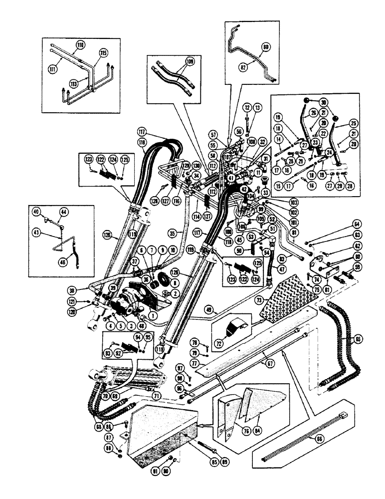 Схема запчастей Case 600 - (190) - HYD. BULL OR CROWN & TILT DOZER HYD. INST., (USED FROM S/N 7060799) (07) - HYDRAULIC SYSTEM