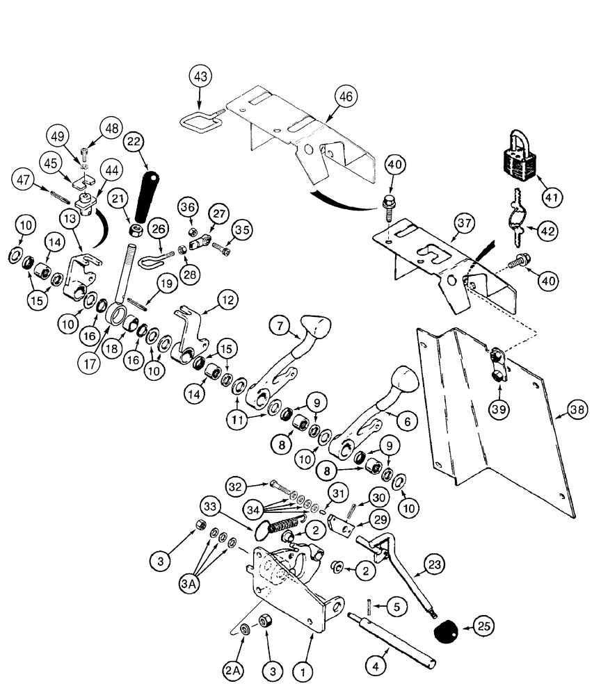 Схема запчастей Case 550H - (6-17) - CONTROLS, TRANSMISSION, CONTROL LEVERS AND CONSOLE COVERS, MODELS W/ OPTIONAL LINEAR SHIFT PATTERNS (06) - POWER TRAIN