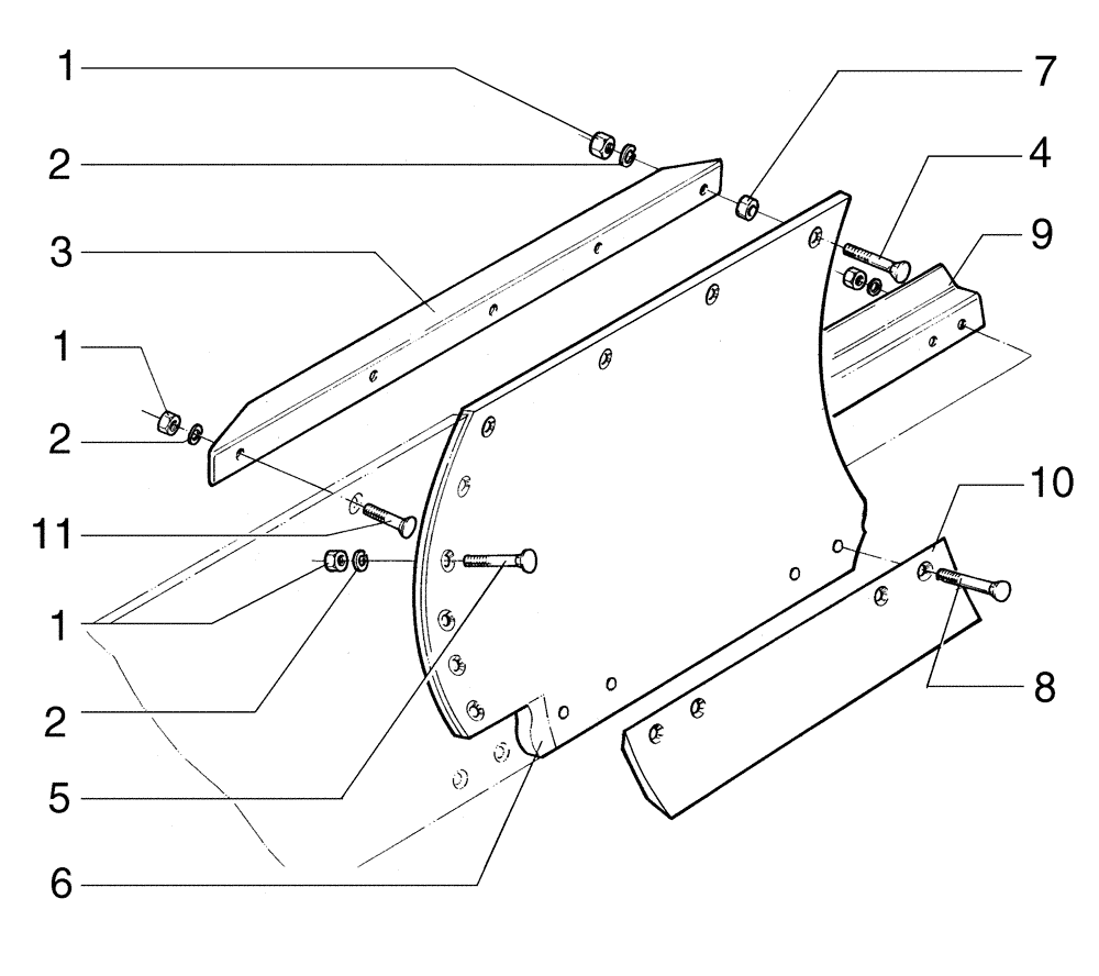 Схема запчастей Case 845B - (09-18[01]) - MOLDBOARD LEFT AND RIGHT EXTENSION (09) - CHASSIS/ATTACHMENTS