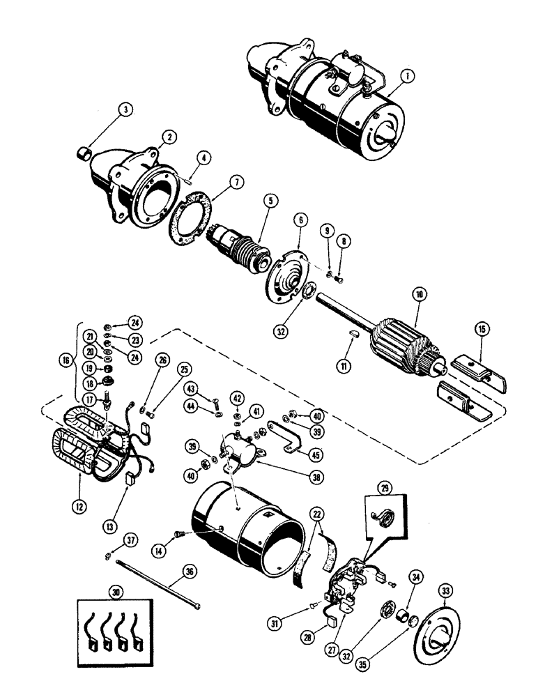 Схема запчастей Case 420B - (030D) - A36584 STARTER, (148B) ENGINE - NEGATIVE GROUND (06) - ELECTRICAL SYSTEMS