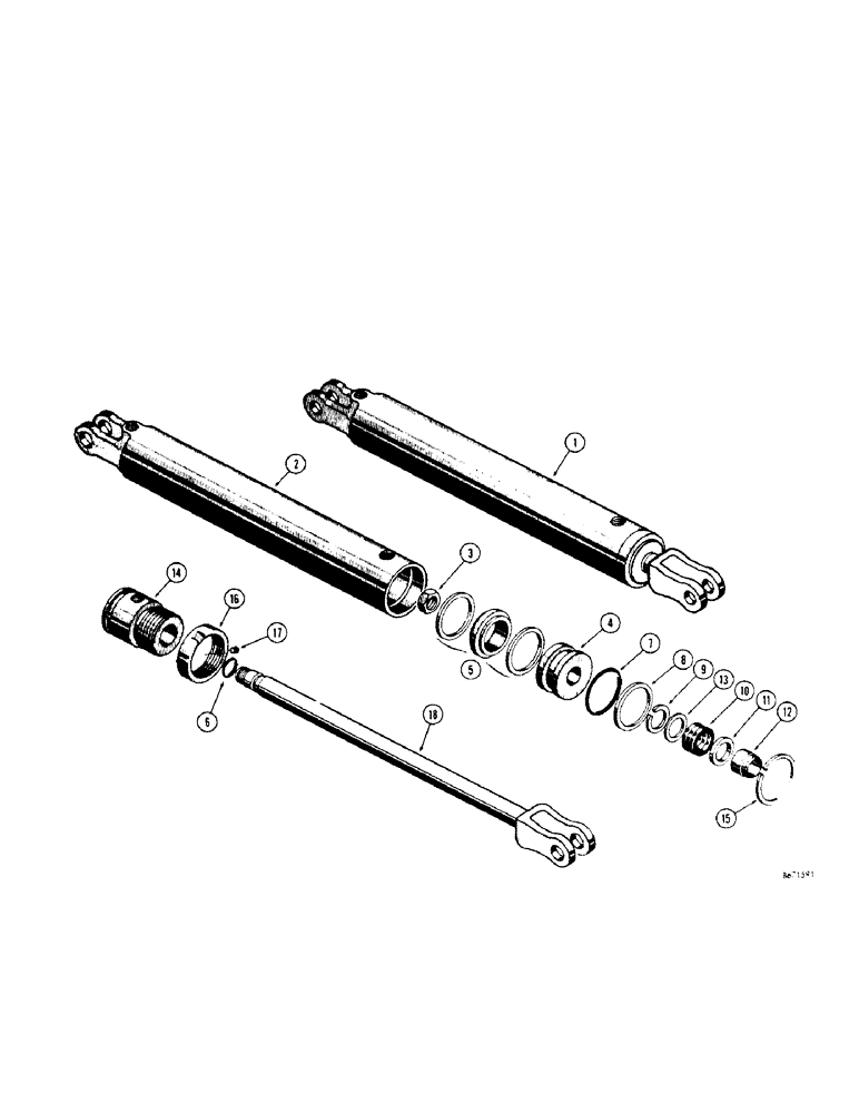 Схема запчастей Case 310G - (218[1]) - D38724 & D38725 DOZER LIFT CYLINDERS (07) - HYDRAULIC SYSTEM