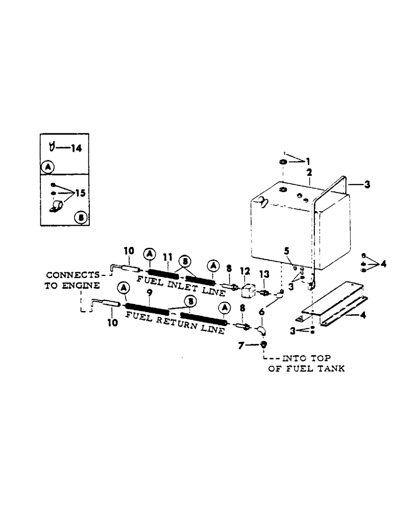 Схема запчастей Case 40EC - (C15A) - FUEL TANK AND LINES, (USED ON UNITS WITH CASE 504BD DIESEL (02) - FUEL SYSTEM