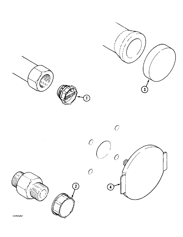 Схема запчастей Case 688BCK - (9F-22) - PLUG, BLANK-OFF PLUG AND PROTECTOR, 688B CK (120301-) (05.1) - UPPERSTRUCTURE CHASSIS/ATTACHMENTS