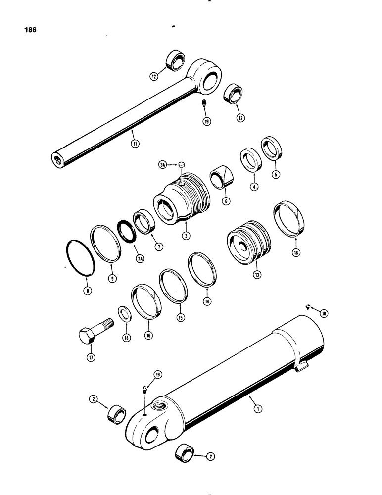 Схема запчастей Case 450B - (186) - G101226 AND G101227 BUCKET CLAM CYLINDERS (07) - HYDRAULIC SYSTEM