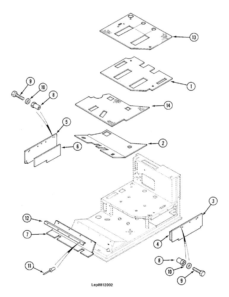 Схема запчастей Case 688C - (9D-08) - CAB FITTING - FLOORMAT (05.1) - UPPERSTRUCTURE CHASSIS/ATTACHMENTS