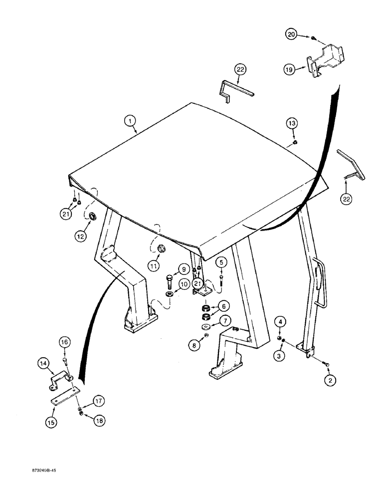 Схема запчастей Case 580SK - (9-162) - ROPS CANOPY (09) - CHASSIS/ATTACHMENTS