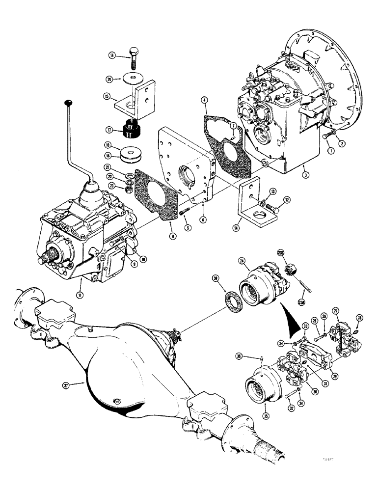 Схема запчастей Case 680CK - (066) - TRANSMISSION AND RELATED PARTS (21) - TRANSMISSION